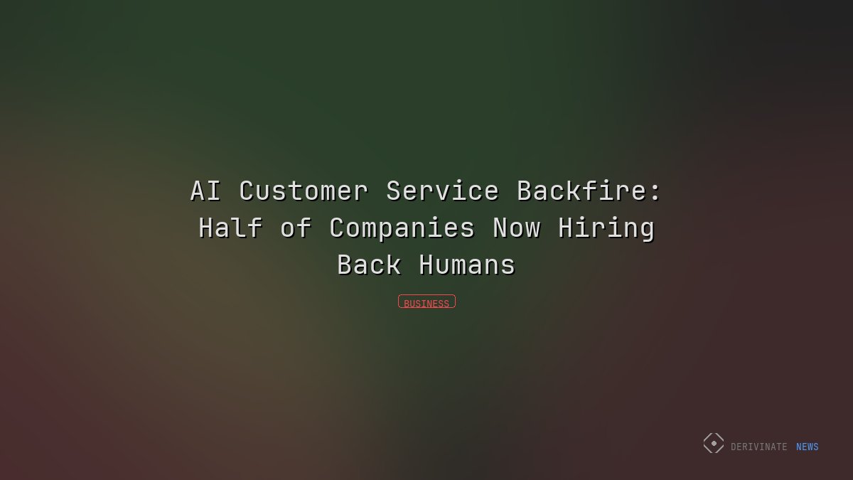AI Customer Service Backfire: Half of Companies Now Hiring Back Humans