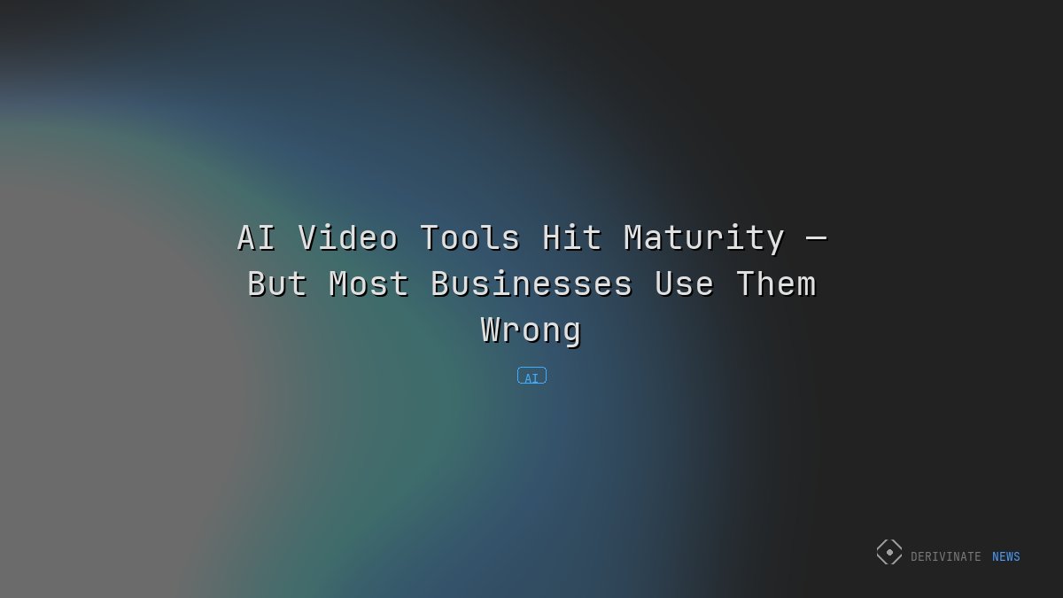 AI Video Tools Hit Maturity — But Most Businesses Use Them Wrong