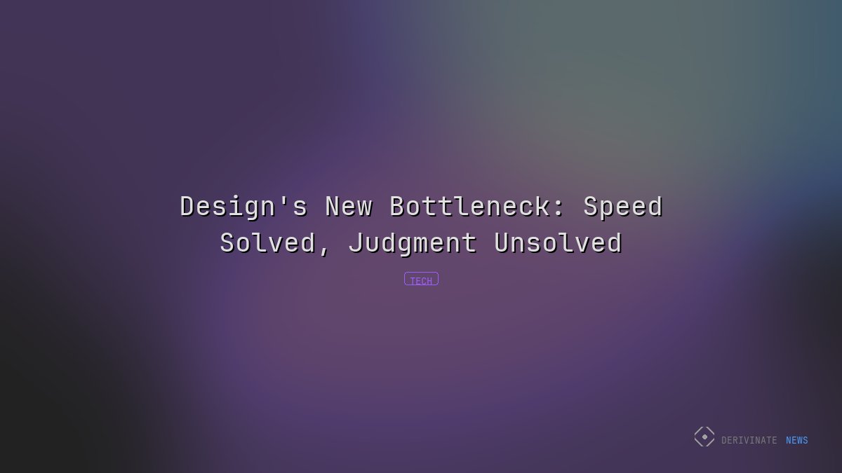 Design's New Bottleneck: Speed Solved, Judgment Unsolved