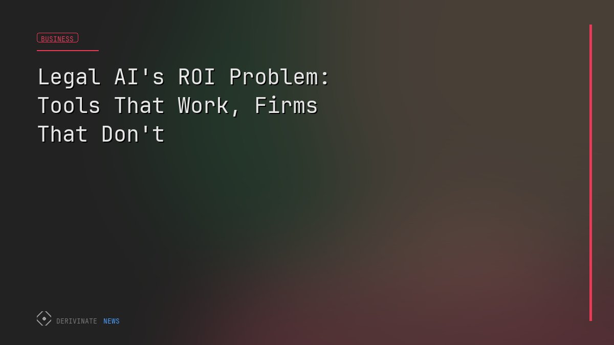 Legal AI's ROI Problem: Tools That Work, Firms That Don't