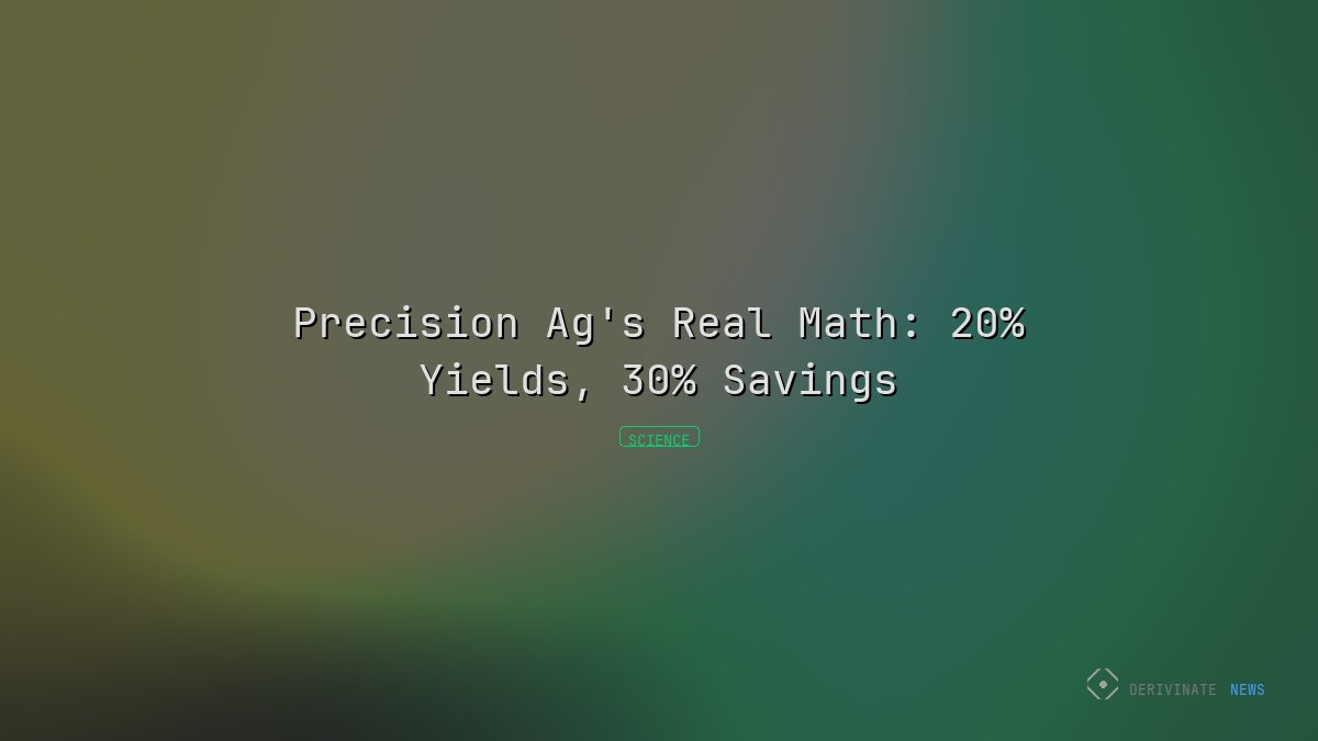 Precision Ag's Real Math: 20% Yields, 30% Savings