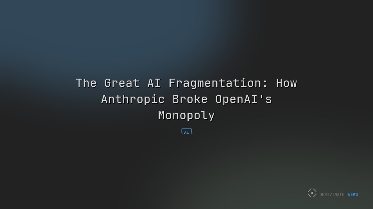The Great AI Fragmentation: How Anthropic Broke OpenAI's Monopoly